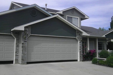 Example of a gray exterior home design in Boise