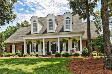 Mid-sized elegant two-story exterior home photo in Charlotte
