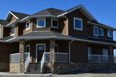 Réalisation d'une façade de maison.