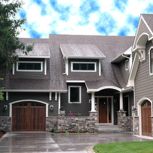 Traditional wood exterior home idea in Minneapolis