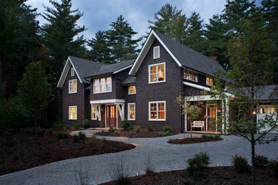 Rustic gray exterior home idea in Other