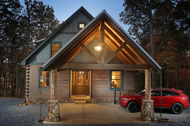 Inspiration for a craftsman brown house exterior remodel in Atlanta