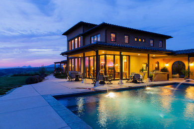 Example of a tuscan exterior home design in San Luis Obispo