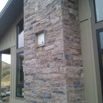 Fireplace Chase made with InsulStone "Stack and Staple" panels