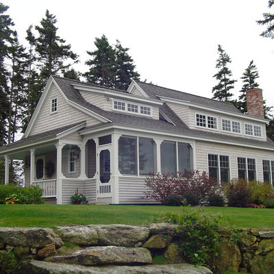 Coastal wood exterior home idea in Portland Maine