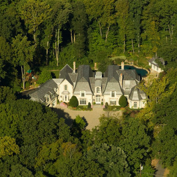 French Country Home: Aerial Front