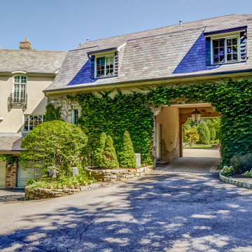 French Country Home: Rear Porte Cochere