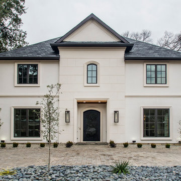 French Transitional Stucco Exteriors