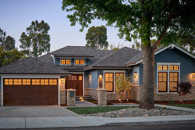 Mid-sized craftsman exterior home idea in San Francisco