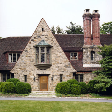 Front entry with circular driveway