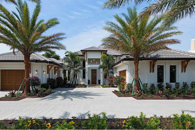 Transitional exterior home idea in Miami