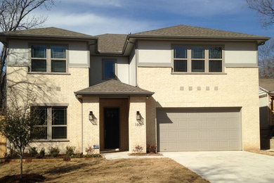Example of a transitional exterior home design in Dallas