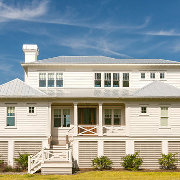 Front of Two Story Craftsman Coastal Cottage Home