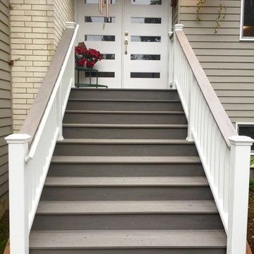 front staircase and rail