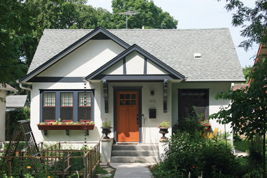 Inspiration for a small timeless one-story gable roof remodel in Minneapolis