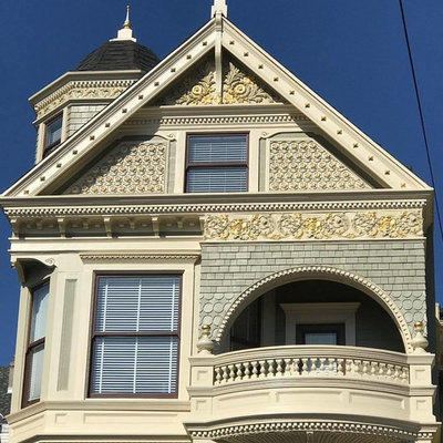Inspiration for a victorian wood house exterior remodel in San Francisco