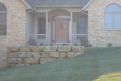 Inspiration for a timeless stone exterior home remodel in Chicago