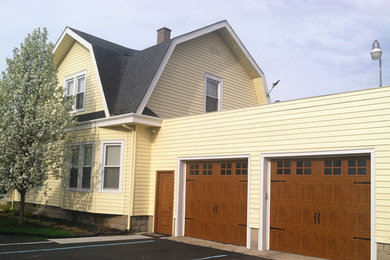 Example of a transitional exterior home design in Indianapolis