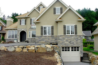 Example of a transitional exterior home design in Vancouver