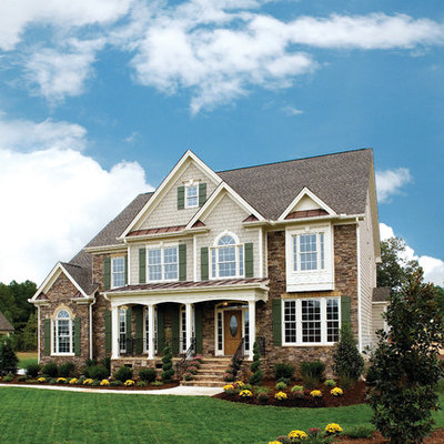 Traditional stone exterior home idea in Atlanta