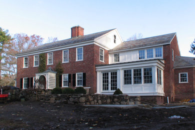 Example of a classic one-story exterior home design in Boston