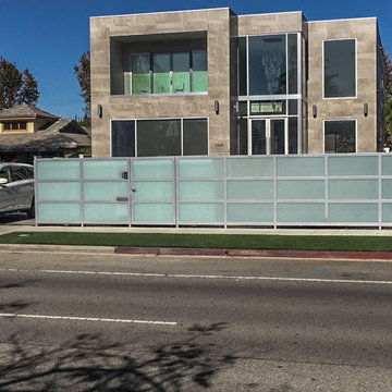 Glass and Steel Sliding Gate