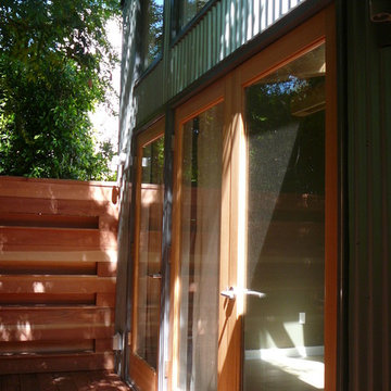 Glass Doors from New Master Bedroom to New Redwood Deck