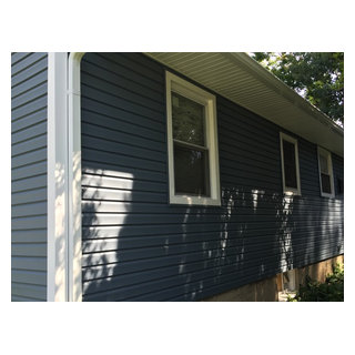 Glen Cove Siding - Harbor Blue Dutch Lap Siding - Traditional - Exterior -  New York - by Alpha Windows & Siding