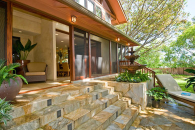 Photo of a world-inspired house exterior in Hawaii.