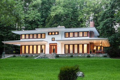 Inspiration for a contemporary exterior home remodel in New York