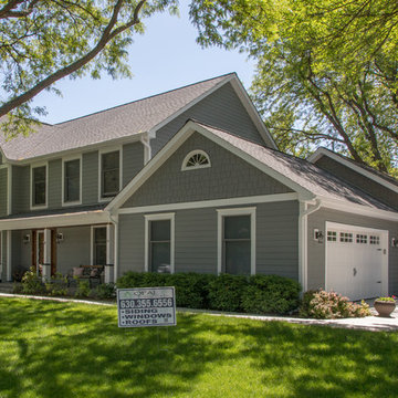 Gray Slate James Hardie siding installation in Naperville + New Roof!