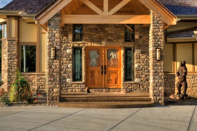 Inspiration for a craftsman exterior home remodel in Omaha