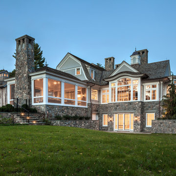 Greenwich,CT Gambrel with Terraced Yard and Screen Porch
