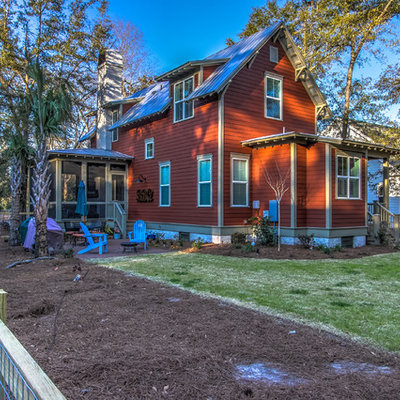 Elegant red exterior home photo in Atlanta