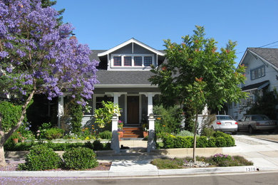 Inspiration for a small craftsman gray two-story gable roof remodel in San Luis Obispo