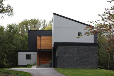 Inspiration for a mid-sized contemporary exterior home remodel in Minneapolis