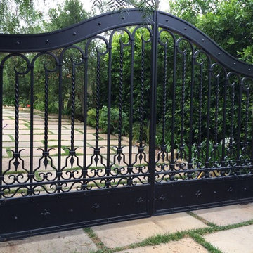 Hand forged Mediterranean style Double entry gate