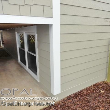 Hardie Heathered Moss Lap & Shingle Siding, White Vinyl Windows in Naperville