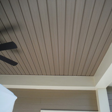 Hardie Khaki Brown & Custom Vinyl Soffit Porch Ceiling | Ballwin, MO (63022)