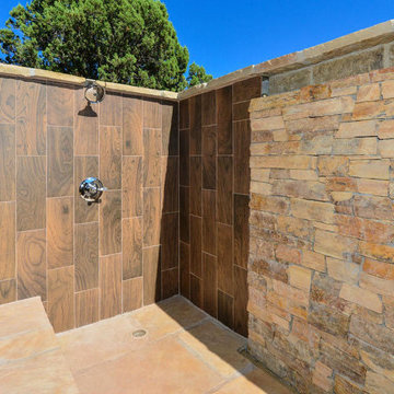 High Desert / santa fe modern home outdoor shower