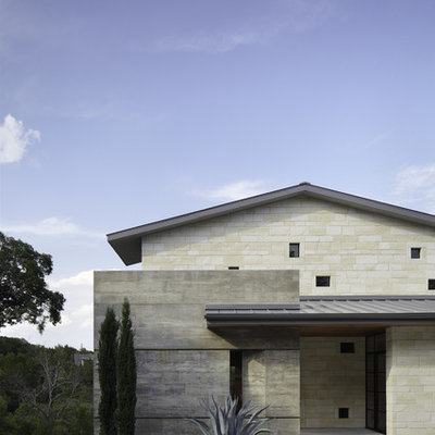 Trendy gable roof photo in Austin