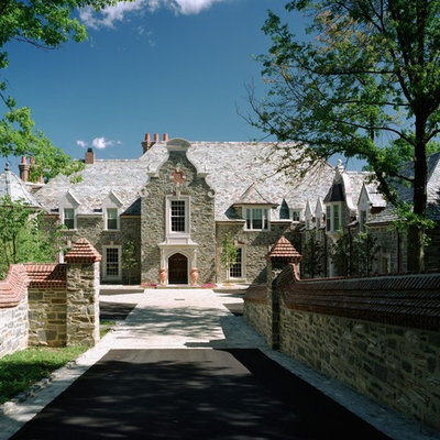 Traditional stone exterior home idea in Philadelphia