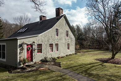 Inspiration for a farmhouse exterior home remodel in New York