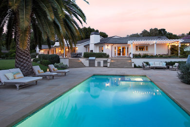 Inspiration for a mid-sized one-story exterior home remodel in Santa Barbara