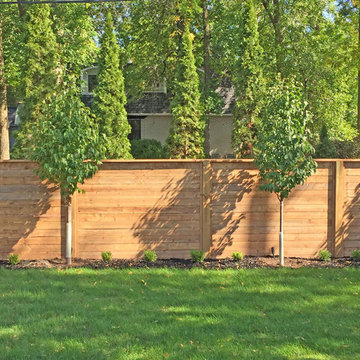 Horizontal Wood Fence Brown Treated Wood