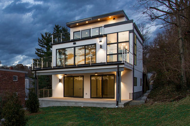 Example of a minimalist exterior home design in Cincinnati