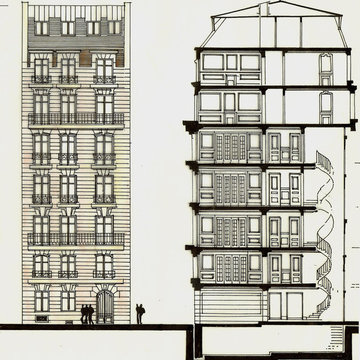 Ink and Markers on Vellum - Paris Architecture