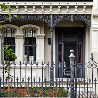 Inspiration for a large victorian two-storey brick house exterior in Sydney with a gable roof and a tile roof.