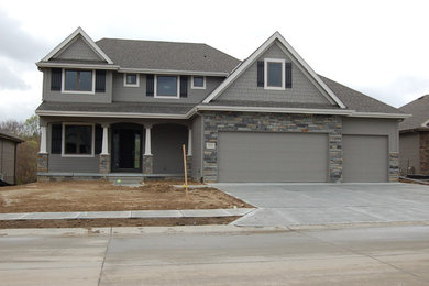 Inspiration for a transitional exterior home remodel in Omaha