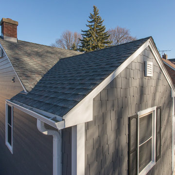 James Hardie Night Gray siding installation and a new roof in La Grange Illinois